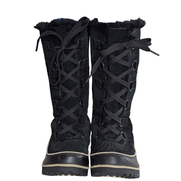 Sorel Tivoli Tall Black Suede Boots Size 6 - Picture 4 of 11